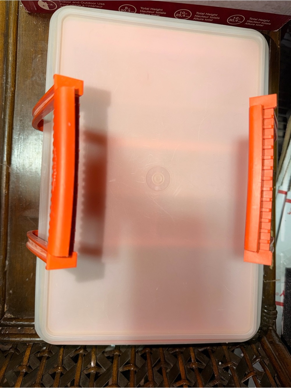 Tupperware TupperCraft Sewing Kit Craft Tackle 4pc Organizer Box Orange